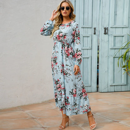 Women’s Bohemian Floral Chiffon Midi Dress